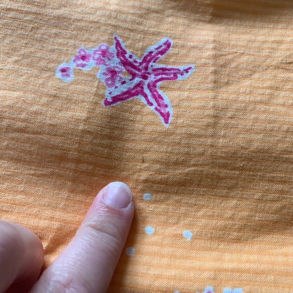 Lilly Pulitizer Women's Y2K Starfish Beach Tank Sun Dress Orange Pink Mini VTG 6 - Picture 6 of 15